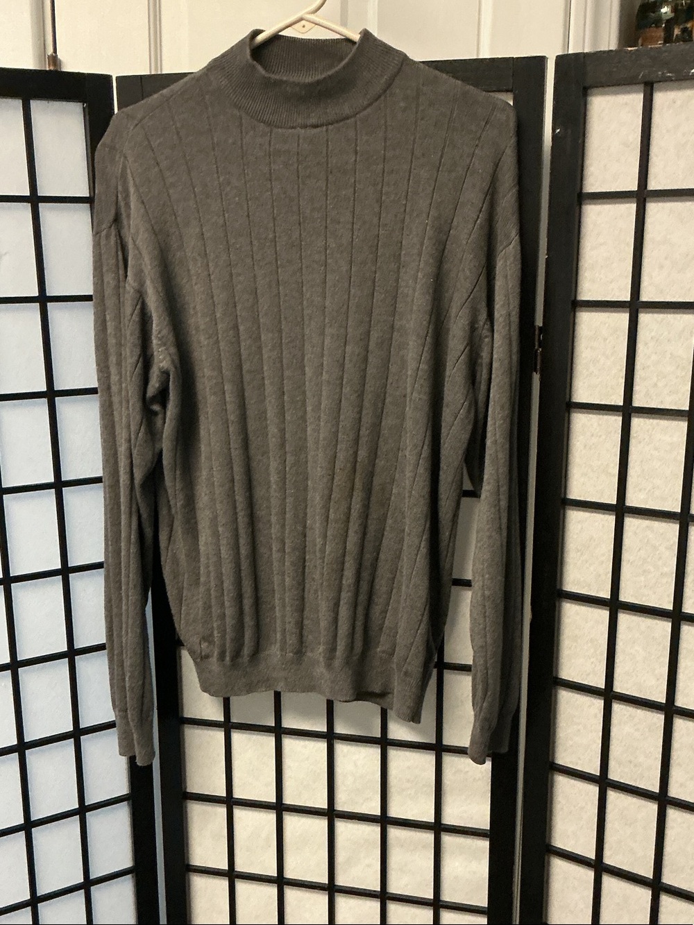 jf j.ferrar Men's Charcoal Ribbed Turtleneck Sweater excellent condition